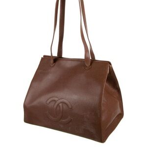 CHANEL Brown Leather Shoulder Bag